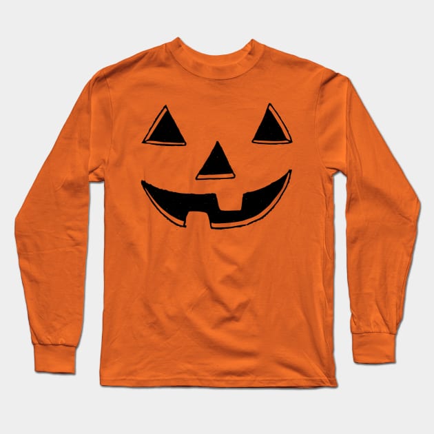 Basic Jack O Lantern Pumpkin Halloween Decor Long Sleeve T-Shirt by blueversion